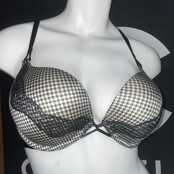 Victoria’s Secret Houndstooth Bombshell Bra Add 2 Cup Sizes 36C VS L Panties 💕 - Picture 5 of 16